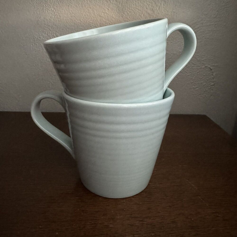 Royal Doulton Gordon Ramsay Maze Lot of 2 Mugs Seafoam Green